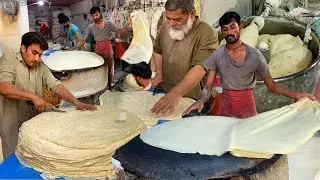 Pakistan's Biggest Rumali Roti Making | Rumali Roti Dough Making Process | Roll And Samosa Patti