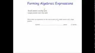 Forming Algebraic Expressions