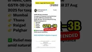 GSTR 3B Date Extended.                   #gstr3bfiling #gstshorts