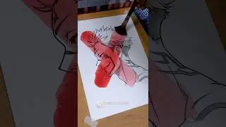 Drawing Sukuna 😈 JUJUTSU KAISEN || Stained Art 🎨 #shorts #drawing #jujutsukaisen