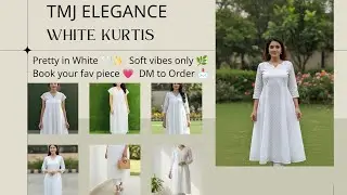 New white Kurti Collection | TMJ ELEGANCE | Affordable white Kurtis | wtsapp contact : 9360122009