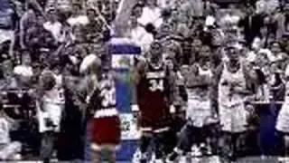 Hakeem Olajuwon gamewinning tip-in - game 1, 1995 NBA finals - rare angle