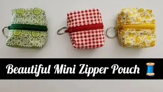 Beautiful Mini Zipper Pouch 🧵 | Easy Handmade Keychain Bag | DIY Sewing Idea at Home 💖