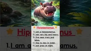 Hippopotamus: Cute but Dangerous! 🦛😲 II 5 Sentences Speaking Practice II Talk Through Tales II