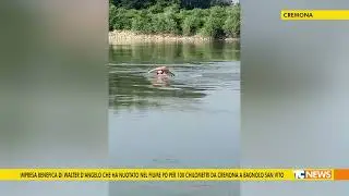 Impresa benefica di Walter d&rsquo;Angelo che ha nuotato nel fiume Po per 100 chilometri