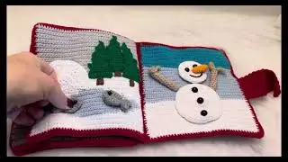 Interactive Crocheted Christmas Quiet Book - Handmade Holiday Story for Kids