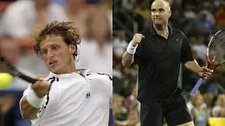 Nalbandian vs Agassi- Torneo de Maestros 2003- Houston - Highlights