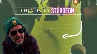 Ice Fishing Sturgeon on THIN, CLEAR Ice