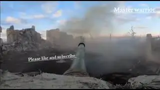 T72 B3 tank  blasting Ukrainian target in bukhmat
