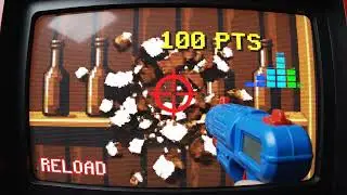 Retro Arcade Light Gun vs Bottle | 90s CRT Effect #shorts