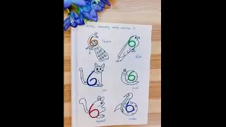 ✍️Simple drawing using number 6✍️