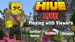 🔴Minecraft Bedrock Live🔴 - Bedwars - Skywars - Hive - Playing with Viewers - Survival Realm