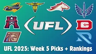 UFL 2025: Week 5 Predictions + Power Rankings