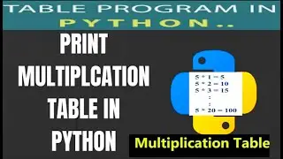 Python Program to Print Multiplication Table of a Number ( User Input )