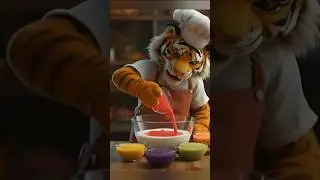 BABA'S Rainbow yogurt 🐯 #funny #shorts #tigerchef