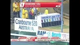 Exciting greyhound race at Cranbourne
