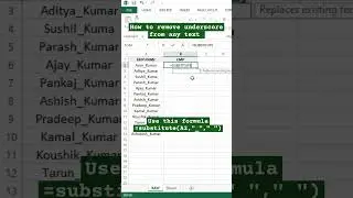How to remove underscore from text in excel