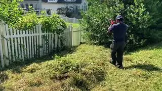 Weedeating tall grass #Stihl FS 90