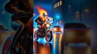 Ghost rider catches kitten 🐱 #cat #cats #shorts #ai #cartoon #catholic #catshorts #cutecat #catstory