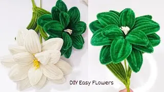 How to Make Beautiful Pipe Cleaner Flower - Easy Pipe Cleaner Flower Making Tutorial