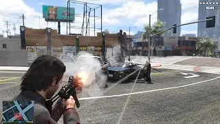 GTA 5 - Michael's Mission Row Parking Lot Polynesian Gang Shootout + Ten Star Escape [R.D.E 4.1.1]