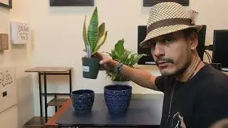 Ceramic Blue Clay Plant Pots Indoor with Drainage Hole for Snake Plants, Orchid, Succulent, Cactus