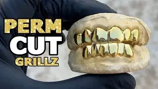 Custom Grillz Perm Cut Gold Plated  925 Sterling Silver