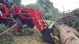 #3 Kioti Tractor Work - Cutting and Moving Trees