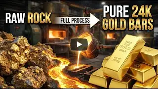Discover how raw rock is transformed into pure 24K gold bars inside a real gold refining plant