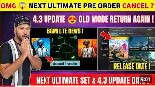 4.3 UPDATE 🤩 Old Mode Return Again | Bgmi Lite News | Data Trans | Next Ultimate Pre Order|@GkAfroz 