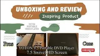 Unboxing and Review Yoton 9.5 Portable DVD Player 7.5 Swivel HD Screen with Pros and Cons