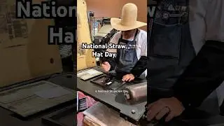 Printing a woodcut of a straw hat, while also wearing one, for Straw Hat Day (May 15)