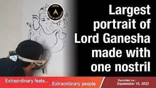 Largest portrait of Lord Ganesha made with one nostril