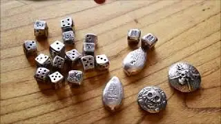Solid Silver Lucky Dice & My first pour of 2018 (re-upload)