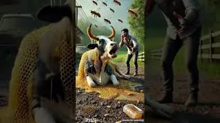 Cow attacked by a bee #shorts #viralshort