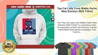 Top Cat Lady Lives Matter Harris Walz Election 2024 T-Shirt