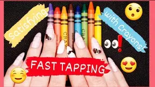 THE BEST SATISFYING FAST TAPPING with crayons! ASMR LIGHTBOX - NO TALKING-