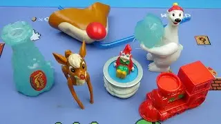 1998 RUDOLPH THE RED-NOSED REINDEER THE MOVIE set of 6 WENDY'S COLLECTIBLES VIDEO REVIEW