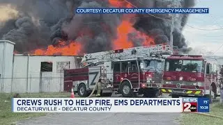 Multiple agencies respond to large-scale structure fire in Decatur County