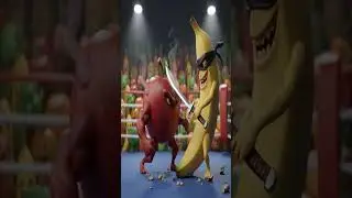MANZANA VS BANANA parte 1.               #video #viral #brainrot #memes #gracioso #combate
