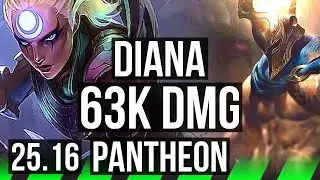 DIANA vs PANTHEON (JGL) | 63k DMG, Legendary | EUW Master | 25.16