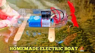 How to make a Boat ⛵ using Sting bottle and motor / homemade mini rc boat / Make a mini boat at home