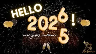 2026 New Year TV Frame Art ✨ Gold & Black Auld Lang Syne Music Loop Ambience Screensaver