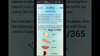 Globle 365 days challenge | Day 1 #globle #geography #gaming  #world  #maps