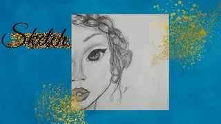 Sketch of a half face girl#The Creative Candle #art#sketch#girl