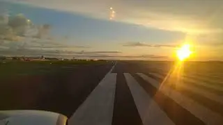 Sunrise takeoff from Venice Marco Polo on runway 04R