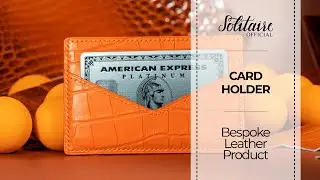 Bespoke Orange Alligator Card Holder