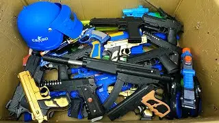 Blue Mega Toy Gun Box &mdash; MP5 & Uzi SMGs, P90, M870 Pump Shotgun,  357 Gold Revolver, Water Blaster!