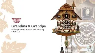 Grandma & Grandpa Battery Chalet Cuckoo Clock 28cm By Trenkle