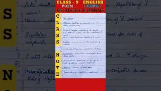 THE LAKE ISLE OF INNISFREE - Class 9 English (Beehive) POEM | Notes, Question and Answers #notes